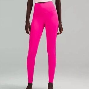 Women's High-Waisted full length lululemon leggings sonic pink